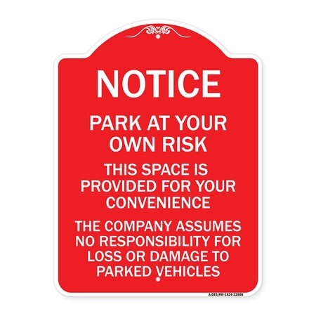 Signmission This Space Is Provided for Your Convenience the Company Assumes No Responsibility for, RW-1824-22808 A-DES-RW-1824-22808